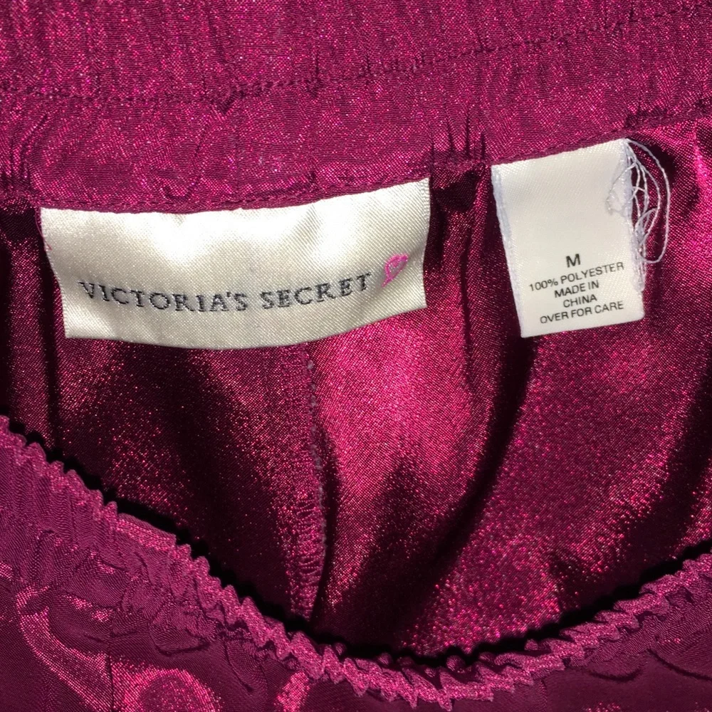 Victoria's Secret Burgundy Satin Pajama Set - Picture 4 of 4